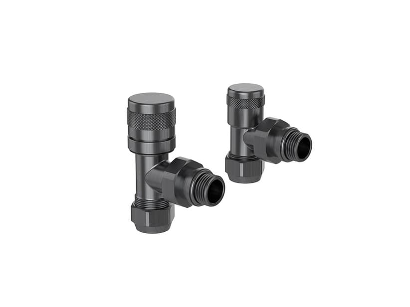 Set Ventil + Rücklaufverschraubung Flame aus gebürstetem Nickel | IperCeramica Set Ventil + Rücklaufverschraubung Flame aus gebürstetem Nickel | IperCeramica