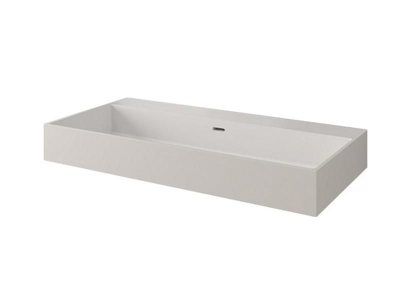 Waschbecken Faro 91 cm aus Harz ohne Mischloch Weiß matt | IperCeramica Waschbecken Faro 91 cm aus Harz ohne Mischloch Weiß matt | IperCeramica