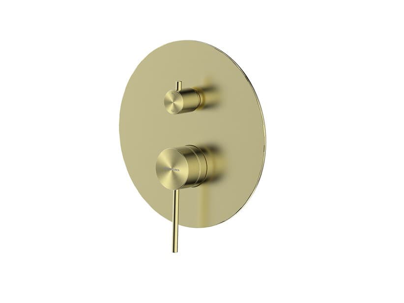 Blende für Duscharmatur einbau 2 Wege Spring Edelstahl 304 gebürstetes Gold | IperCeramica Blende für Duscharmatur einbau 2 Wege Spring Edelstahl 304 gebürstetes Gold | IperCeramica