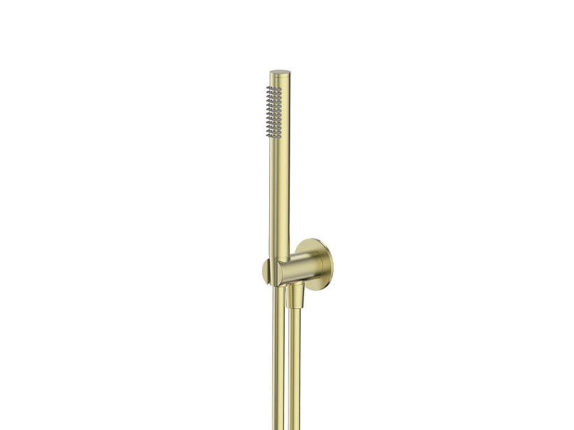Set Duplex Handbrause + Schlauch Spring Edelstahl 304 gebürstetes Gold | IperCeramica Set Duplex Handbrause + Schlauch Spring Edelstahl 304 gebürstetes Gold | IperCeramica