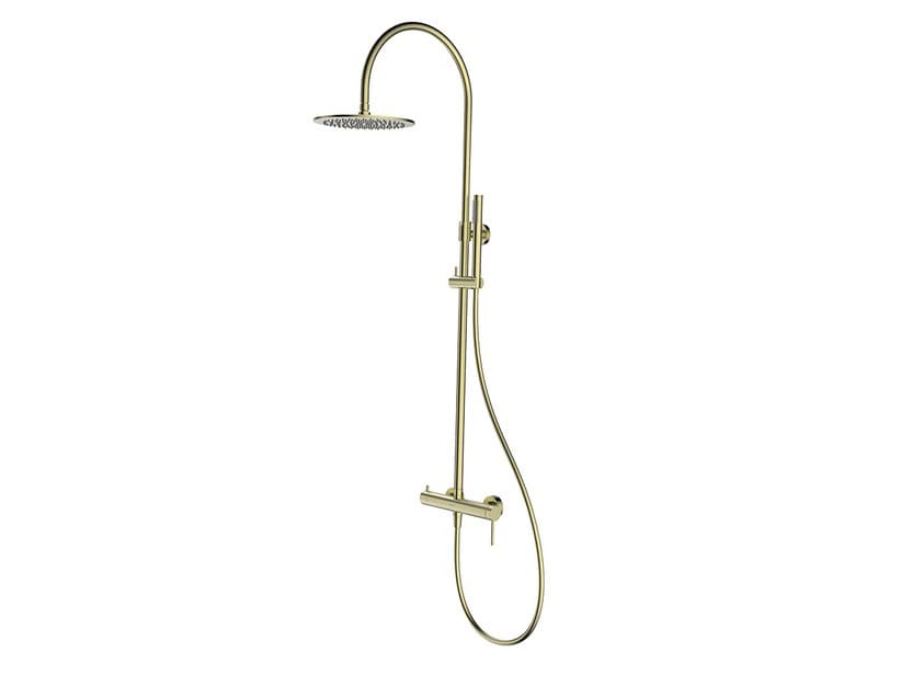 Duschsystem 2 Funktionen Spring Edelstahl 304 gebürstetes Gold | IperCeramica Duschsystem 2 Funktionen Spring Edelstahl 304 gebürstetes Gold | IperCeramica