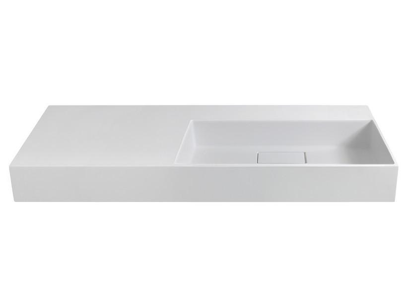 Aufsatzwaschbecken Unitop QUADRO 120x48 rechts aus Harz Weiß Glänzend | IperCeramica Aufsatzwaschbecken Unitop QUADRO 120x48 rechts aus Harz Weiß Glänzend | IperCeramica