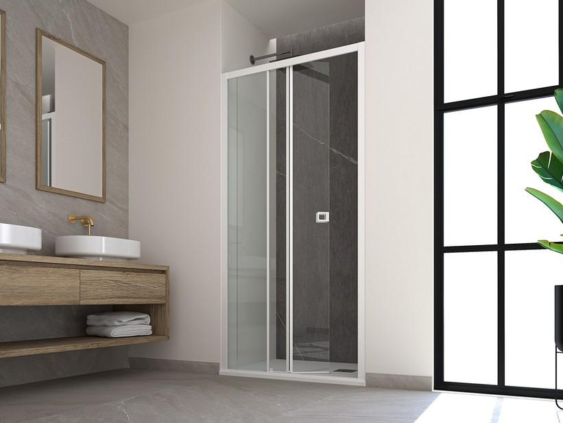 Miro' Duschtür für Nische cm 110 Links Glasstärke 6 mm Transparent Profile Weiß matt | IperCeramica Miro' Duschtür für Nische cm 110 Links Glasstärke 6 mm Transparent Profile Weiß matt | IperCeramica