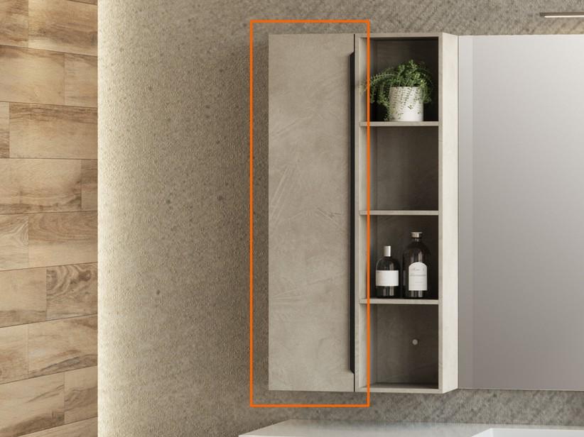 Hängeschrank Trendy mit Tür 25x100 cm Zementoptik mit schwarzem Griff | IperCeramica Hängeschrank Trendy mit Tür 25x100 cm Zementoptik mit schwarzem Griff | IperCeramica