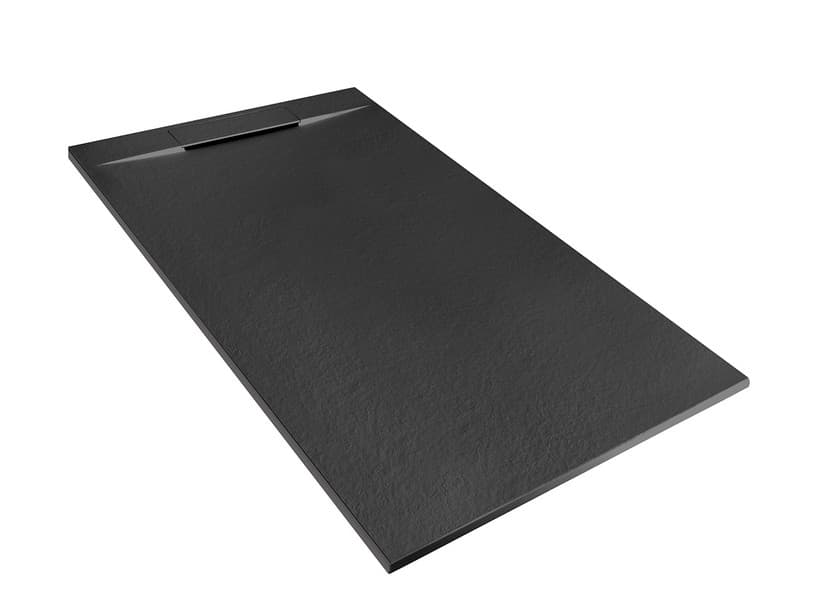 Duschwanne Matic 70x120 cm Harz mit gehämmerter Steinoptik Anthrazitgrau | IperCeramica Duschwanne Matic 70x120 cm Harz mit gehämmerter Steinoptik Anthrazitgrau | IperCeramica