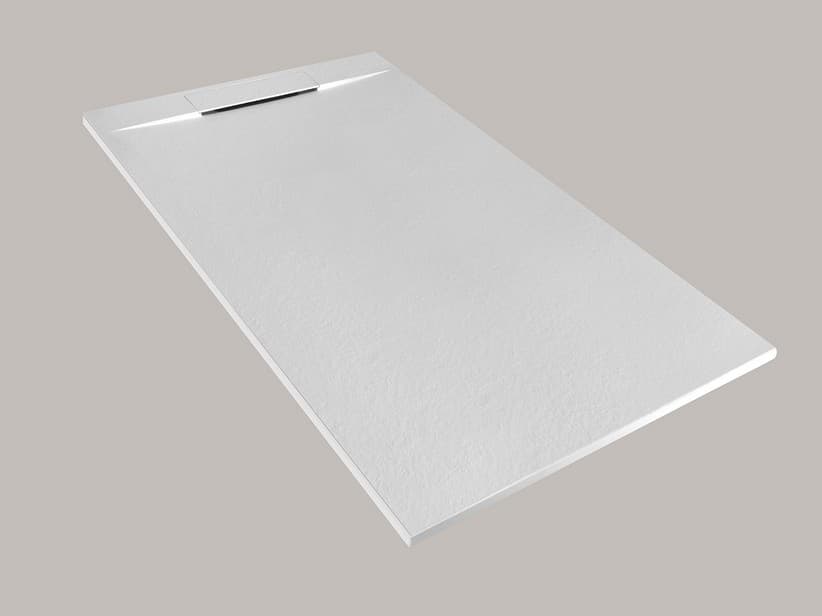Duschwanne Matic 70x120 cm Harz mit gehämmerter Steinoptik Weiß | IperCeramica Duschwanne Matic 70x120 cm Harz mit gehämmerter Steinoptik Weiß | IperCeramica