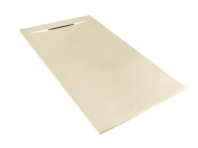 Duschwanne Matic 80x150 cm Harz mit gehämmerter Steinoptik Elfenbein | IperCeramica Duschwanne Matic 80x150 cm Harz mit gehämmerter Steinoptik Elfenbein | IperCeramica