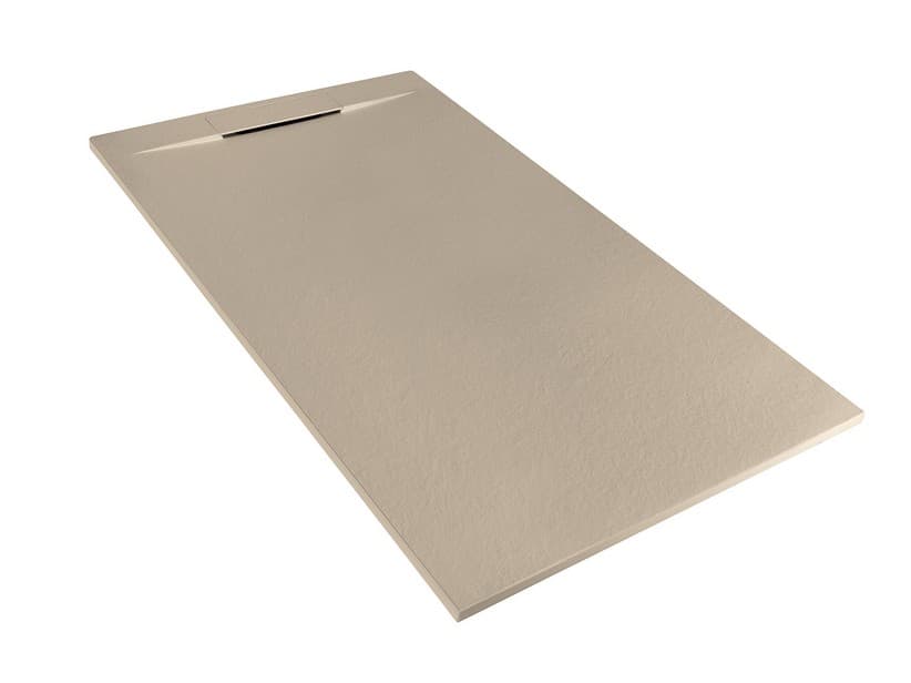 Duschwanne Matic 80x140 cm Harz mit gehämmerter Steinoptik Taupe | IperCeramica Duschwanne Matic 80x140 cm Harz mit gehämmerter Steinoptik Taupe | IperCeramica