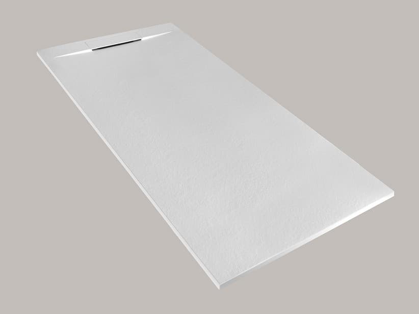 Duschwanne Matic 80x160 cm Harz mit gehämmerter Steinoptik Weiß | IperCeramica Duschwanne Matic 80x160 cm Harz mit gehämmerter Steinoptik Weiß | IperCeramica