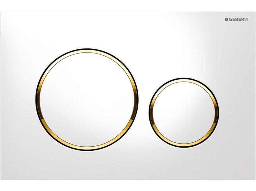 Betätigungsplatte Sigma20 Geberit 2 Tasten weiß/gold/weiß | IperCeramica Betätigungsplatte Sigma20 Geberit 2 Tasten weiß/gold/weiß | IperCeramica