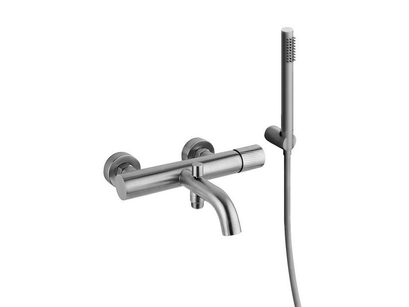 Mischer Wandmischer für Badewanne Jacuzzi Giulia mit Ablaufgarnitur aus Edelstahl, Ausführung gebürstet | IperCeramica Mischer Wandmischer für Badewanne Jacuzzi Giulia mit Ablaufgarnitur aus Edelstahl, Ausführung gebürstet | IperCeramica