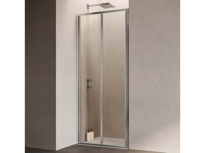 Faltduschtür Sax 75xH190 Erw. 72/76 cm Glasstärke 6 mm Transparent, Profile Chrom | IperCeramica Faltduschtür Sax 75xH190 Erw. 72/76 cm Glasstärke 6 mm Transparent, Profile Chrom | IperCeramica