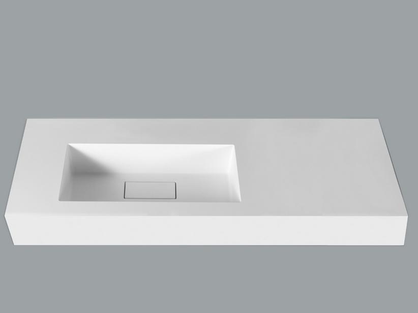 Ablage mit integriertem Waschbecken Topsy Unitop Hide 140,5X51,5 Links Weiß Matt | IperCeramica Ablage mit integriertem Waschbecken Topsy Unitop Hide 140,5X51,5 Links Weiß Matt | IperCeramica