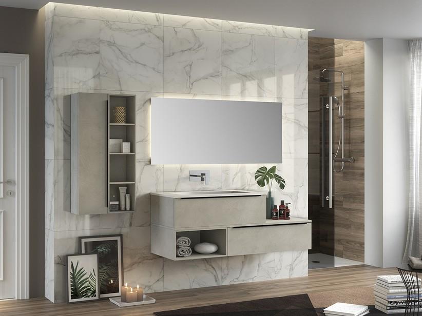 BADMÖBEL TRENDY 141 CM 2 LADEN WASCHBECKEN HARZ GLÄNZEND WEISS | IperCeramica BADMÖBEL TRENDY 141 CM 2 LADEN WASCHBECKEN HARZ GLÄNZEND WEISS | IperCeramica