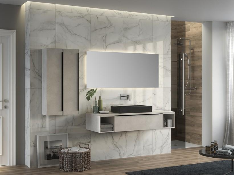 BADMÖBEL TRENDY 141 CM ZEMENT MIT PLATTE FÜR AUFLAGEBECKEN | IperCeramica BADMÖBEL TRENDY 141 CM ZEMENT MIT PLATTE FÜR AUFLAGEBECKEN | IperCeramica