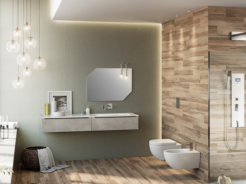 BADMÖBEL TRENDY 180 CM 2 SCHUBLADEN, WASCHBECKEN RECHTS HIDE WEISS GLÄNZEND | IperCeramica BADMÖBEL TRENDY 180 CM 2 SCHUBLADEN, WASCHBECKEN RECHTS HIDE WEISS GLÄNZEND | IperCeramica