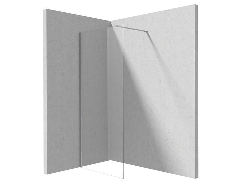 Walk-In Prizma cm 100 H195 Erw. 96-98 Glasstärke 6 mm Transparent Profile aus gebürstetem Edelstahl | IperCeramica Walk-In Prizma cm 100 H195 Erw. 96-98 Glasstärke 6 mm Transparent Profile aus gebürstetem Edelstahl | IperCeramica