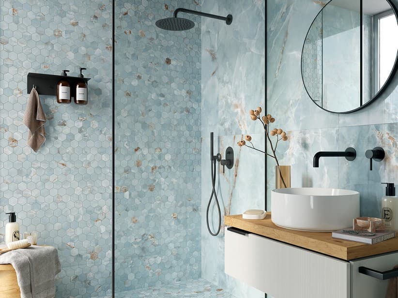 Mosaik Waterfall Marbles 29x27 Feinsteinzeug Marmoroptik poliert glänzend | IperCeramica Mosaik Waterfall Marbles 29x27 Feinsteinzeug Marmoroptik poliert glänzend | IperCeramica