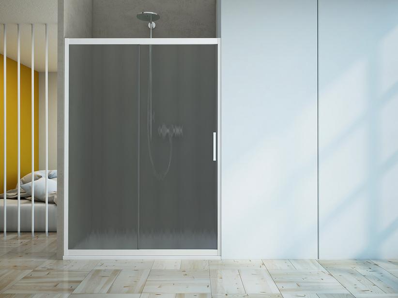 Duschschiebetür Zen cm 140xH190 Red 130/140 Ornamentglas 6 mm (semitransparent) Weiß matt | IperCeramica Duschschiebetür Zen cm 140xH190 Red 130/140 Ornamentglas 6 mm (semitransparent) Weiß matt | IperCeramica