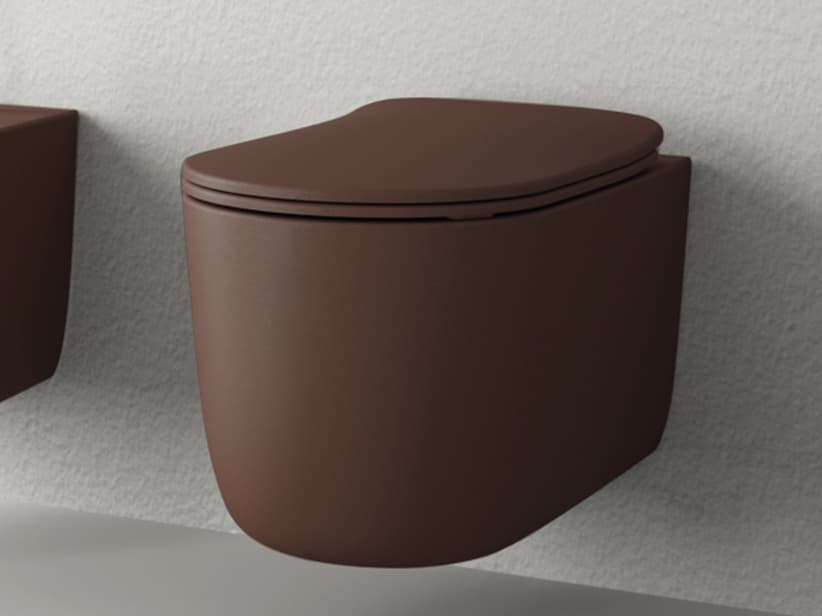 WC suspendu sans bride Nolita bordeaux mat | IperCeramica WC suspendu sans bride Nolita bordeaux mat | IperCeramica