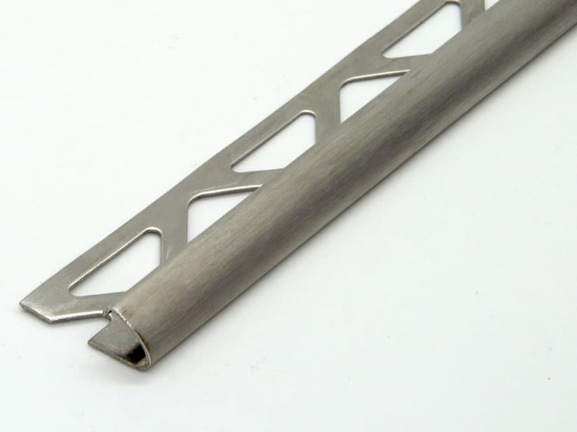 Profilé de finition d'angle Global Round acier satiné 12,5mm 2,7m | IperCeramica Profilé de finition d'angle Global Round acier satiné 12,5mm 2,7m | IperCeramica