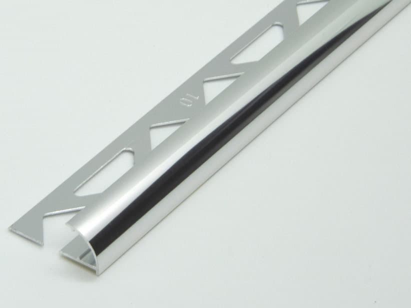 Profilé de finition d'angle Global Round aluminium brillanté chrome 8mm 2,7m | IperCeramica Profilé de finition d'angle Global Round aluminium brillanté chrome 8mm 2,7m | IperCeramica