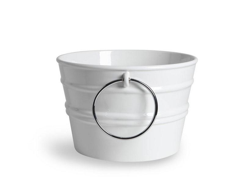 Vasque suspendue/à poser Bacile Ø46,5 cm H30 en céramique blanc brillant avec anneaux | IperCeramica Vasque suspendue/à poser Bacile Ø46,5 cm H30 en céramique blanc brillant avec anneaux | IperCeramica