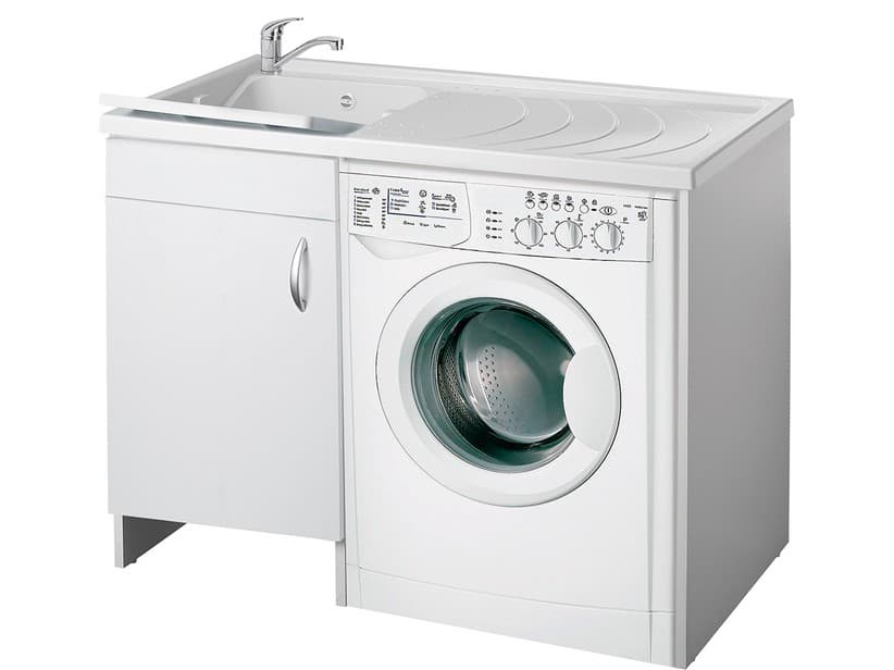 Bac à laver Eco meuble pour lave-linge 109x60 gauche blanc | IperCeramica Bac à laver Eco meuble pour lave-linge 109x60 gauche blanc | IperCeramica