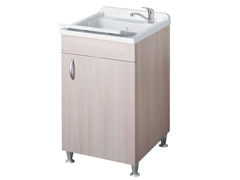 Bac à laver Eco 45x50 avec porte effet bois orme clair | IperCeramica Bac à laver Eco 45x50 avec porte effet bois orme clair | IperCeramica