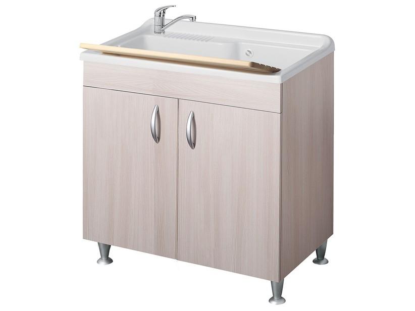 Bac à laver Eco 80x50 avec porte effet bois orme clair | IperCeramica Bac à laver Eco 80x50 avec porte effet bois orme clair | IperCeramica