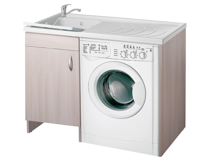 Bac à laver Eco meuble pour lave-linge 109x60 avec porte gauche effet bois Orme clair | IperCeramica Bac à laver Eco meuble pour lave-linge 109x60 avec porte gauche effet bois Orme clair | IperCeramica