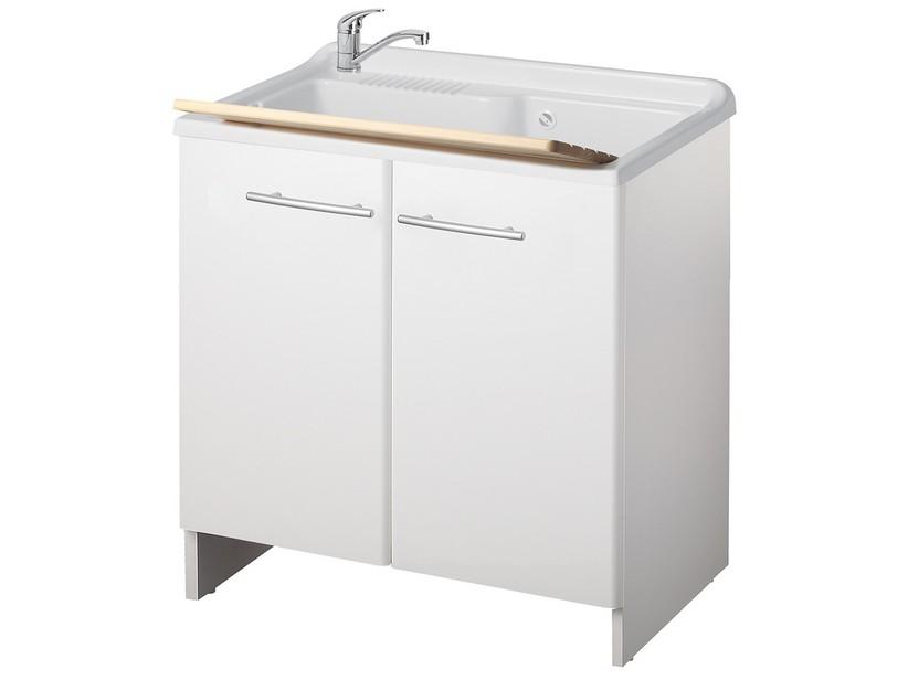 Bac à laver Magica 80x50 avec corbeille extractible blanc | IperCeramica Bac à laver Magica 80x50 avec corbeille extractible blanc | IperCeramica