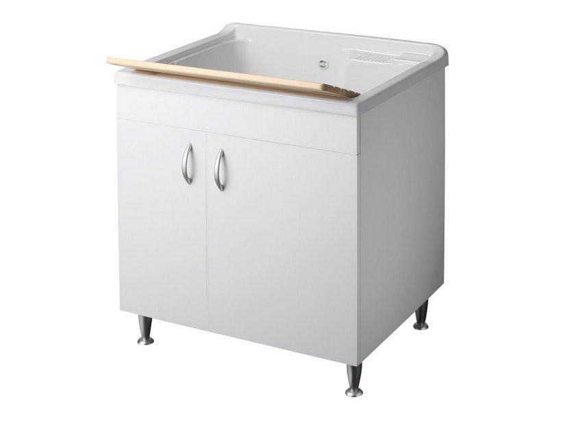 Meuble bac à laver Eco 75x60 mélaminé blanc | IperCeramica Meuble bac à laver Eco 75x60 mélaminé blanc | IperCeramica