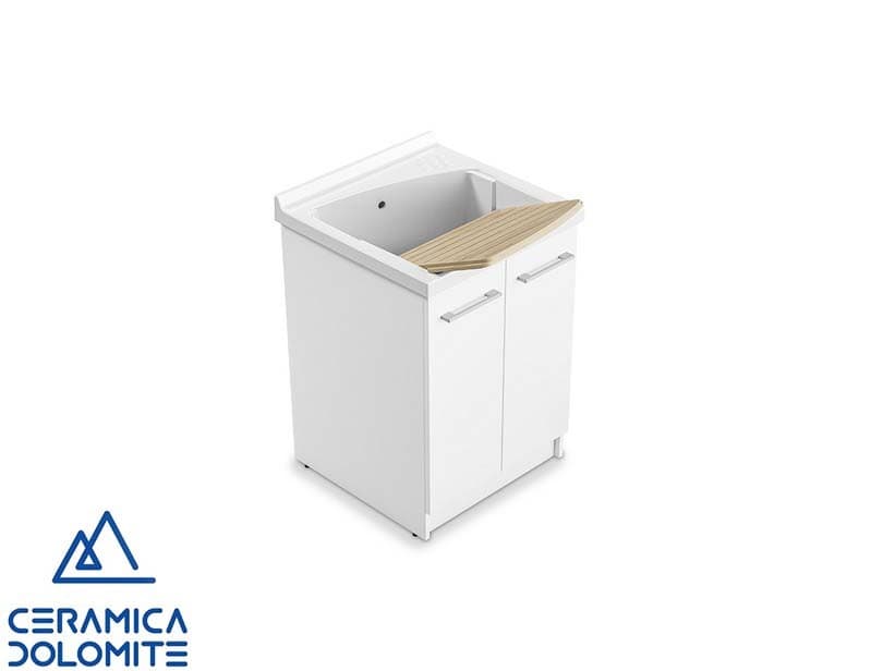 Meuble bac à laver REVINE 61x61 cm avec 2 portes et lavabo en céramique blanc | IperCeramica Meuble bac à laver REVINE 61x61 cm avec 2 portes et lavabo en céramique blanc | IperCeramica
