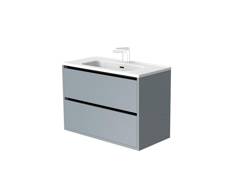 Meuble sous-vasque de salle de bains CAMPIGLIO 80/P39 cm 2 tiroirs gris mat | IperCeramica Meuble sous-vasque de salle de bains CAMPIGLIO 80/P39 cm 2 tiroirs gris mat | IperCeramica