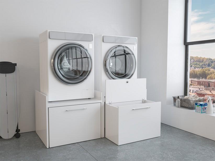 Meuble lave-linge Comfort en mélaminé blanc | IperCeramica Meuble lave-linge Comfort en mélaminé blanc | IperCeramica