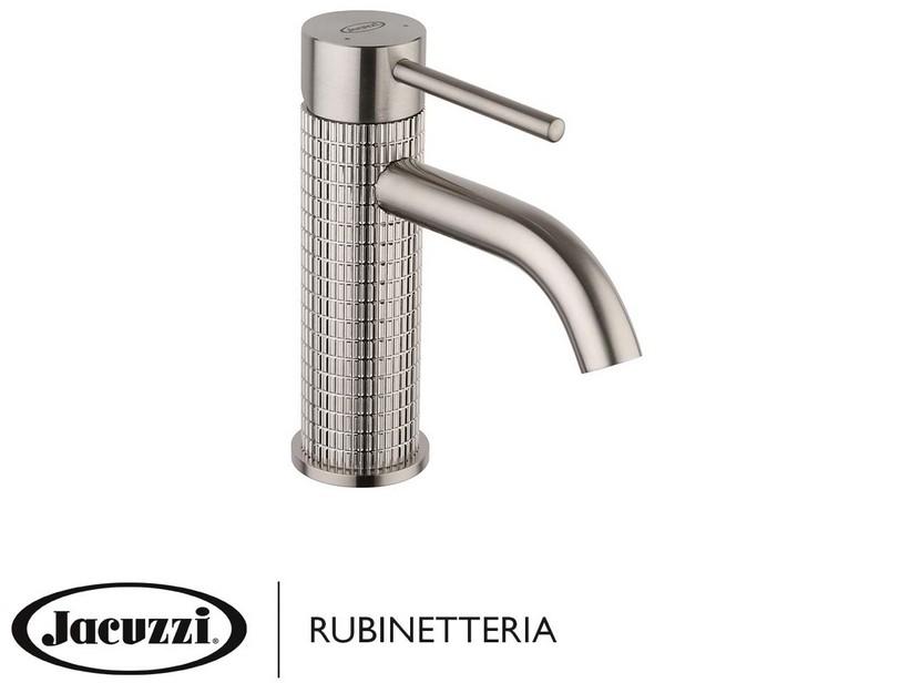 Mitigeur pour lavabo Jacuzzi® Noemi en laiton sans bonde finition PVD inox brossé | IperCeramica Mitigeur pour lavabo Jacuzzi® Noemi en laiton sans bonde finition PVD inox brossé | IperCeramica