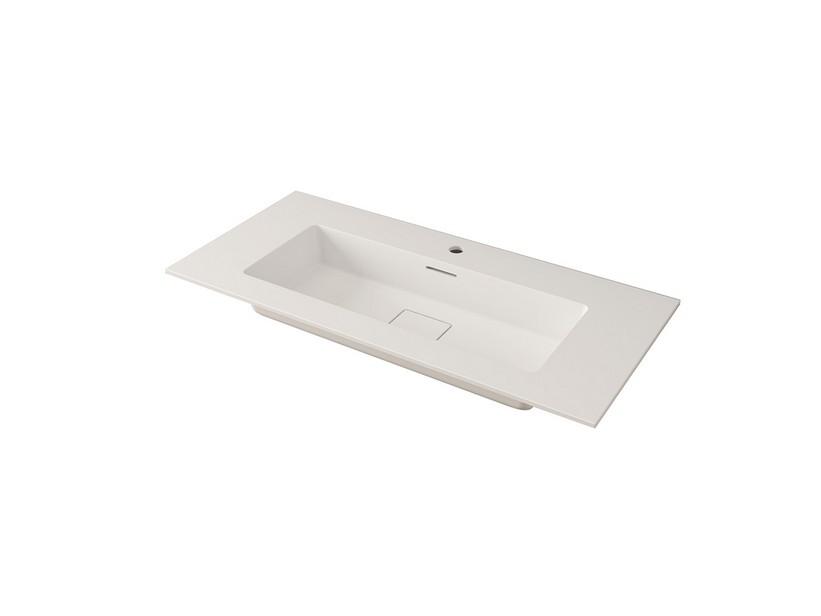 Lavabo Unitop Unika 101x46 cm vasque centrale en résine blanc mat | IperCeramica Lavabo Unitop Unika 101x46 cm vasque centrale en résine blanc mat | IperCeramica