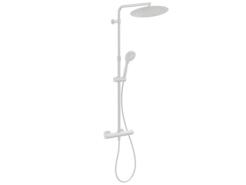 Colonne de douche avec mitigeur thermostatique 2 fonctions Bora blanc mat | IperCeramica Colonne de douche avec mitigeur thermostatique 2 fonctions Bora blanc mat | IperCeramica