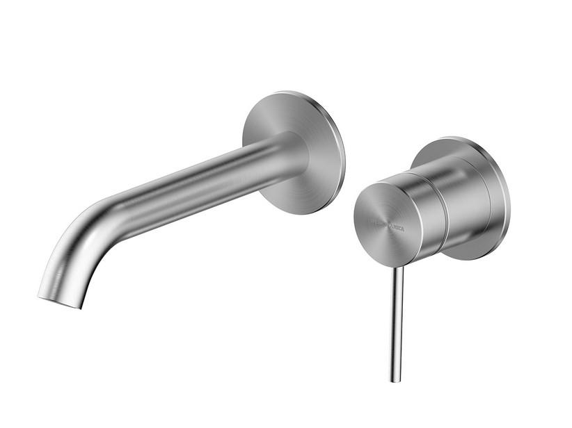 Mitigeur de lavabo encastré mural sans bonde Spring Inox 304 brossé | IperCeramica Mitigeur de lavabo encastré mural sans bonde Spring Inox 304 brossé | IperCeramica