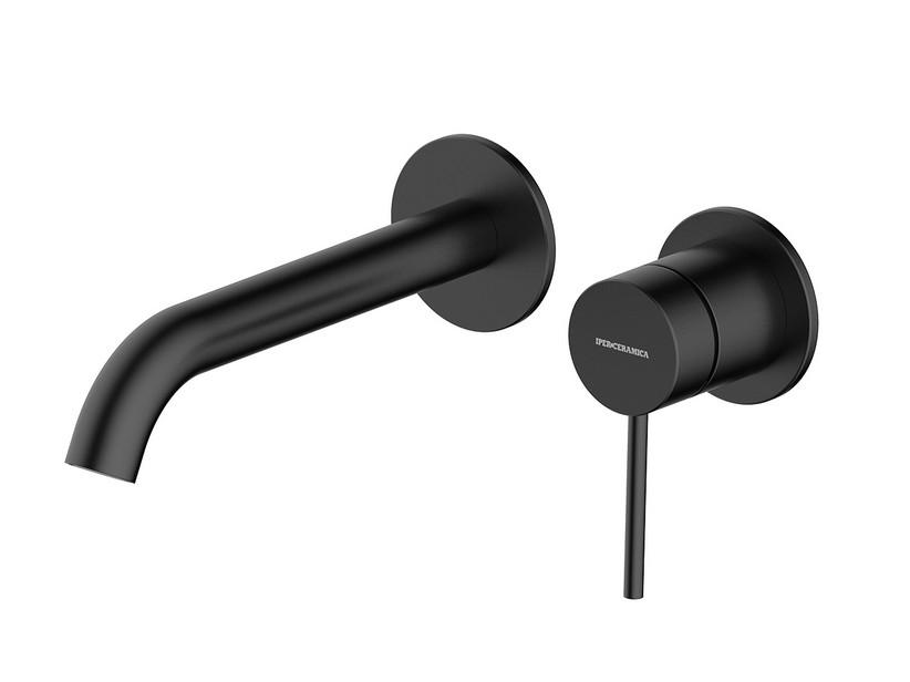 Mitigeur de lavabo encastré mural sans bonde Spring Inox 304 noir mat | IperCeramica Mitigeur de lavabo encastré mural sans bonde Spring Inox 304 noir mat | IperCeramica