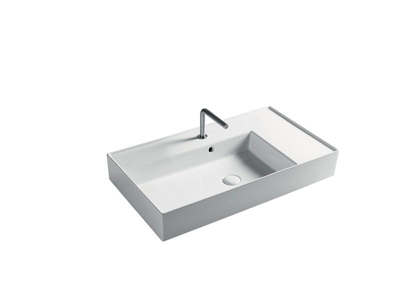 Lavabo Unitop Twenty vasque gauche 81x46 cm blanc brillant | IperCeramica Lavabo Unitop Twenty vasque gauche 81x46 cm blanc brillant | IperCeramica