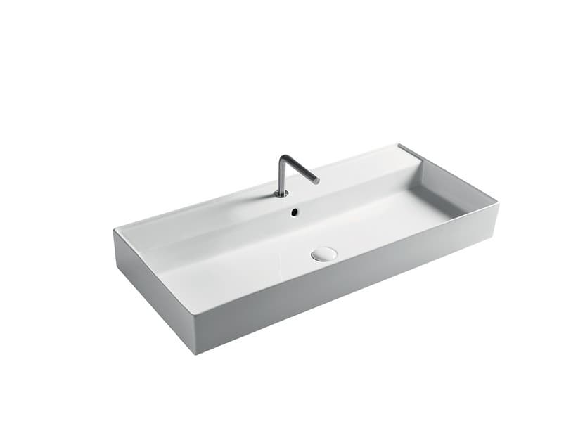 Lavabo Unitop Twenty 101x46 cm blanc brillant | IperCeramica Lavabo Unitop Twenty 101x46 cm blanc brillant | IperCeramica