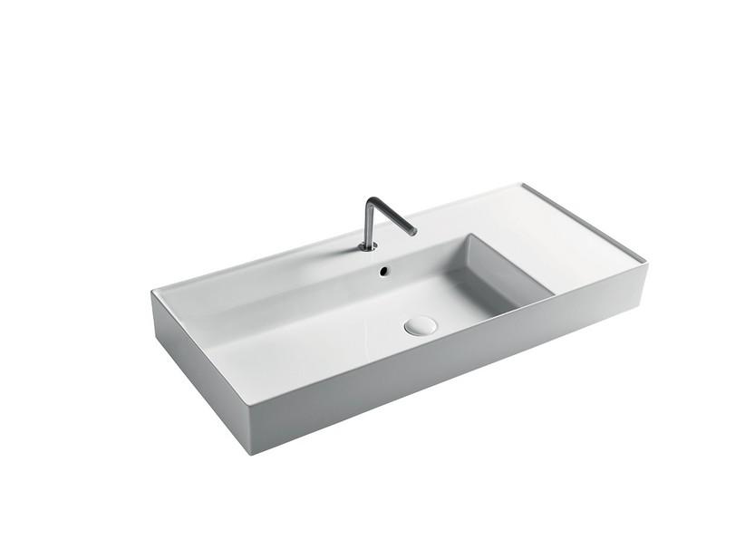 Lavabo Unitop Twenty vasque gauche 101x46 cm blanc brillant | IperCeramica Lavabo Unitop Twenty vasque gauche 101x46 cm blanc brillant | IperCeramica