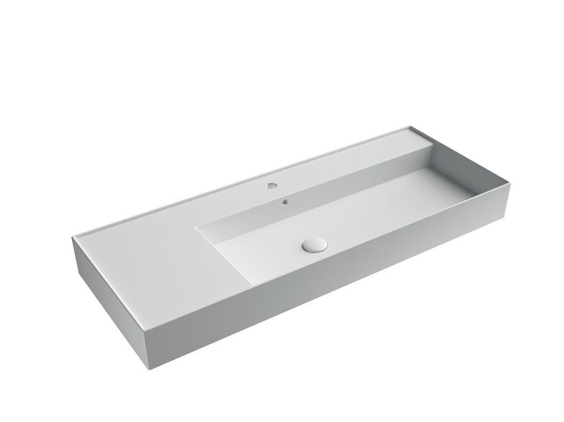 Lavabo Unitop Twenty vasque droite 121x46 cm blanc mat | IperCeramica Lavabo Unitop Twenty vasque droite 121x46 cm blanc mat | IperCeramica