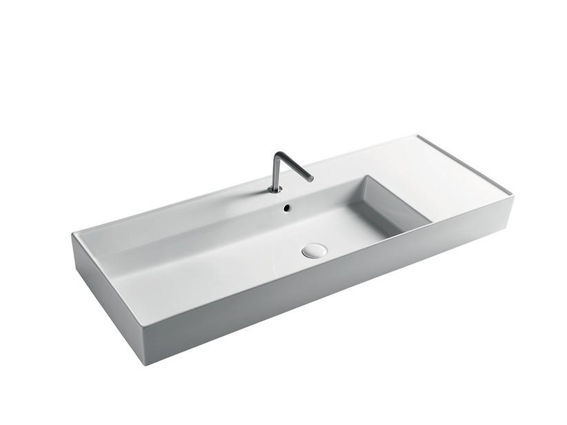 Lavabo Unitop Twenty vasque gauche 121x46 cm blanc brillant | IperCeramica Lavabo Unitop Twenty vasque gauche 121x46 cm blanc brillant | IperCeramica