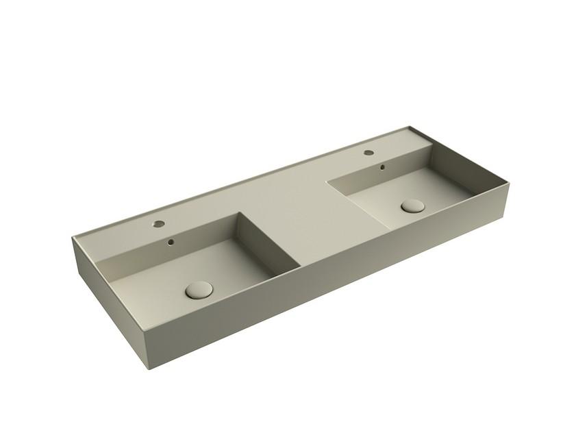 Lavabo Unitop Twenty double vasque 121x46 cm sable mat | IperCeramica Lavabo Unitop Twenty double vasque 121x46 cm sable mat | IperCeramica