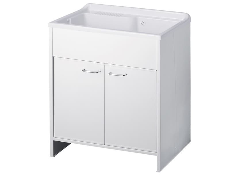 Meuble bac à laver Silvestro 80x50 cm en PVC blanc | IperCeramica Meuble bac à laver Silvestro 80x50 cm en PVC blanc | IperCeramica