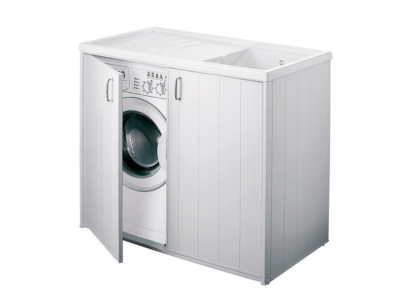 Meuble bac à laver Silvestro 109x60 cm en PVC blanc | IperCeramica Meuble bac à laver Silvestro 109x60 cm en PVC blanc | IperCeramica