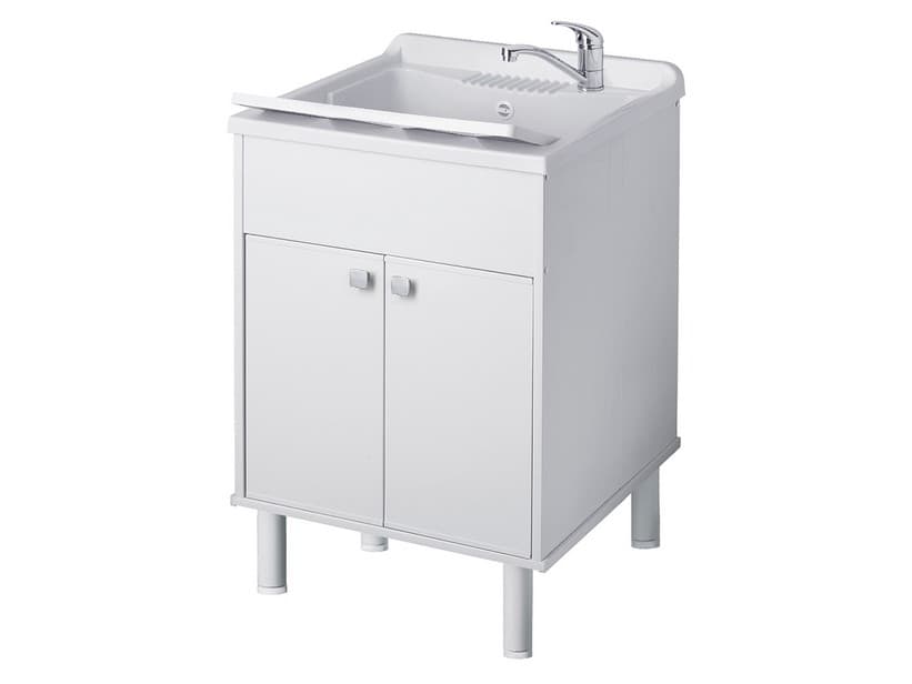 Meuble bac à laver Uniko 60x50 cm en PVC blanc | IperCeramica Meuble bac à laver Uniko 60x50 cm en PVC blanc | IperCeramica